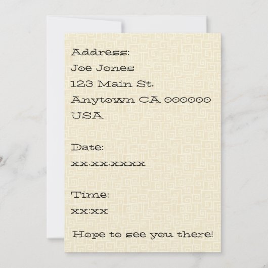 Mexicaanse nacht kaart (Achterkant)