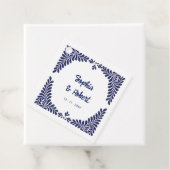 Mexicaanse Navy Blue Talavera Tegels bruiloft Bedankjes Labels (In situ)