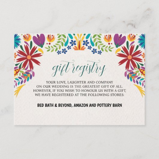 Mexicaanse Nuestra Boda Bloemen Botanische bruilof Informatiekaartje (Voorkant)