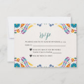 Mexicaanse Nuestra Boda Bloemen Botanische bruilof RSVP Kaartje (Voorkant)