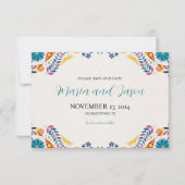 Mexicaanse Nuestra Boda Bloemen Botanische bruilof Save The Date (Voorkant)