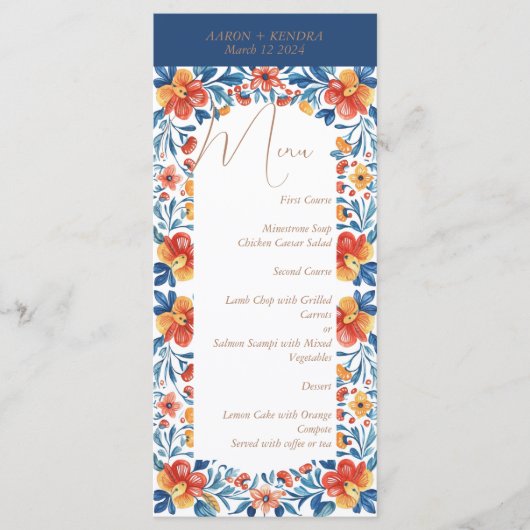 Mexicaanse Oaxaca bestemming bruiloft Menu (Voorkant)