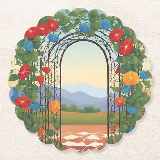 Mexicaanse ochtend glorie kartonnen onderzetters (Voorkant)