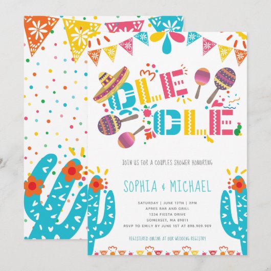 Mexicaanse Ole Ole Couples Verloving Fiesta Kaart (Voorkant / Achterkant)