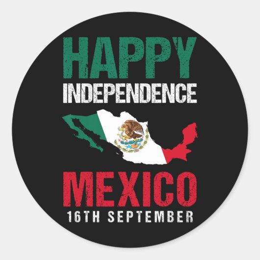 mexicaanse onafhankelijkheidsdag 16 september mexi ronde sticker (Voorkant)