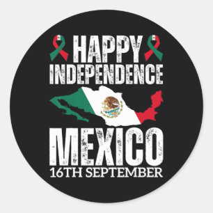 mexicaanse onafhankelijkheidsdag 16 september mexi ronde sticker