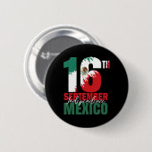 Mexicaanse Onafhankelijkheidsdag Shirt Mexico FL Ronde Button 5,7 Cm (Voorkant /achterkant)