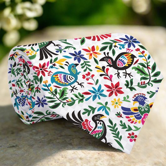 Mexicaanse Otomi Animal Foliage Motieven Borderlin Stropdas