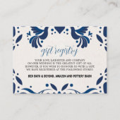 Mexicaanse Otomi Blue Floral Elegant Fiesta Weddin Informatiekaartje (Voorkant)