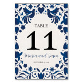Mexicaanse Otomi Blue Floral Elegant Fiesta Weddin Kaart (Voorkant)