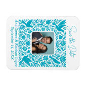 Mexicaanse Otomí Floral Border Bewaar de datum Fot Magneet (Horizontaal)