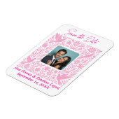 Mexicaanse Otomí Floral Border Bewaar de datum Fot Magneet (Linkerzijde)