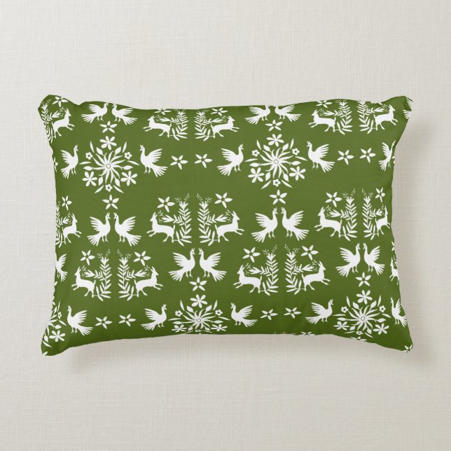 Mexicaanse Otomi Home Decor Accent Kussen (Voorkant)