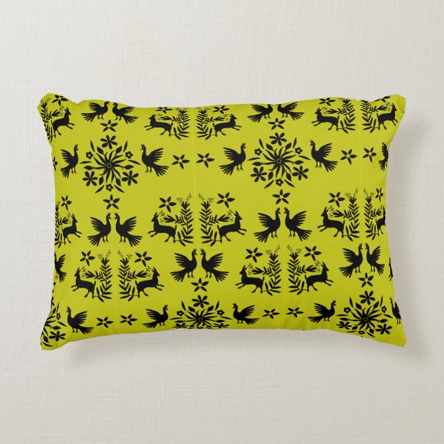 Mexicaanse Otomi Home Decor Accent Kussen (Voorkant)