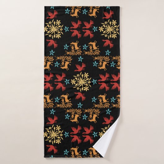 Mexicaanse Otomi Home Decor Badhanddoek (Badhanddoek)