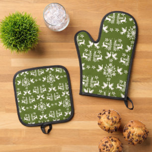 Mexicaanse Otomi Home Decor Ovenwant & Pannenlap Set