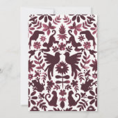 Mexicaanse Otomi Huwelijksuitnodiging - Bourgondië Kaart (Achterkant)
