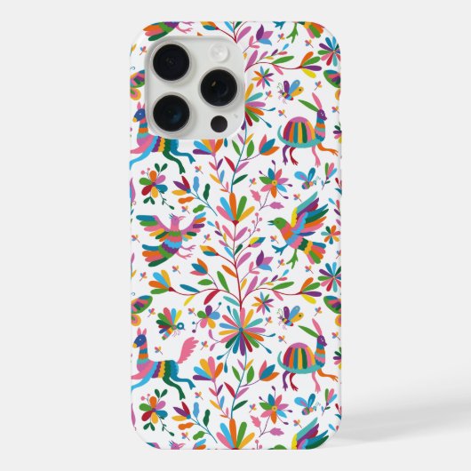 Mexicaanse Otomi stijl fel patroon iPhone Hoesje (Achterkant)