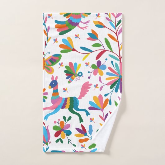 Mexicaanse Otomi Style Bright Pattern Bad Handdoek (Handdoek)