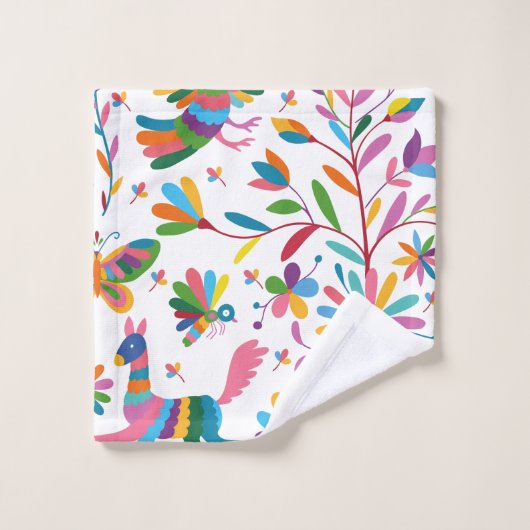 Mexicaanse Otomi Style Bright Pattern Bad Handdoek (Wasdoekje)
