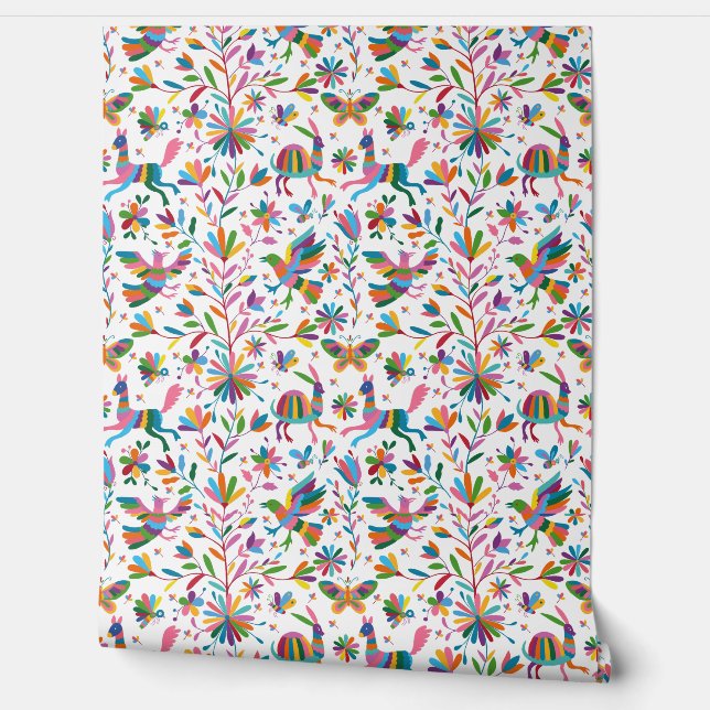 Mexicaanse Otomi Style Bright Pattern Behang (Afrollen)