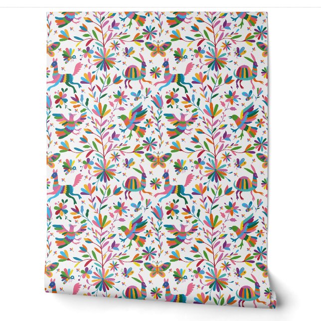 Mexicaanse Otomi Style Bright Pattern Behang (Afrollen)