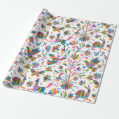 Mexicaanse Otomi Style Bright Pattern Cadeaupapier (Uitgerold)