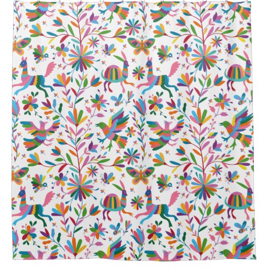 Mexicaanse Otomi Style Bright Pattern Douchegordijn (Voorkant)