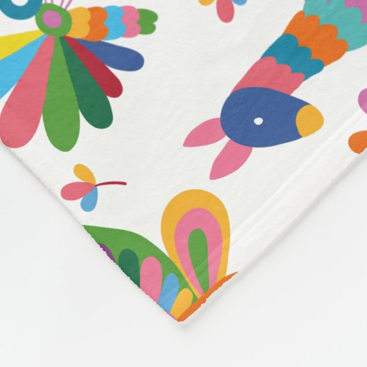 Mexicaanse Otomi Style Bright Pattern Fleece Deken (Hoek)