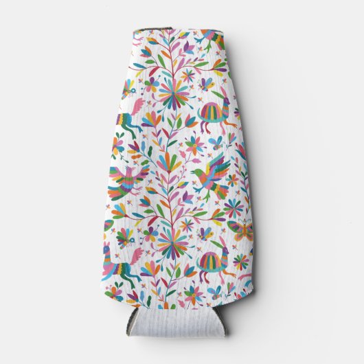 Mexicaanse Otomi Style Bright Pattern Flesjeskoeler (Voorkant)