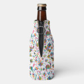 Mexicaanse Otomi Style Bright Pattern Flesjeskoeler (Fles Achterkant)