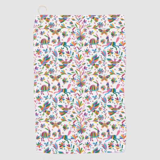 Mexicaanse Otomi Style Bright Pattern Golfhanddoek (Voorkant)