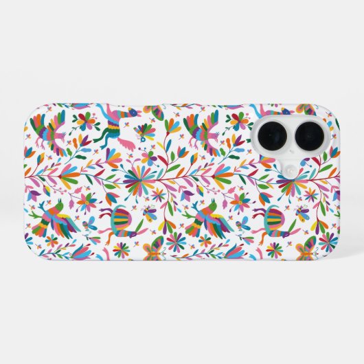 Mexicaanse Otomi Style Bright Pattern iPhone 16 Hoesje (Achterkant horizontaal)