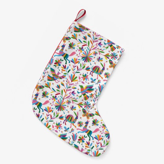 Mexicaanse Otomi Style Bright Pattern Kleine Kerstsok (Voorkant (Hangend))