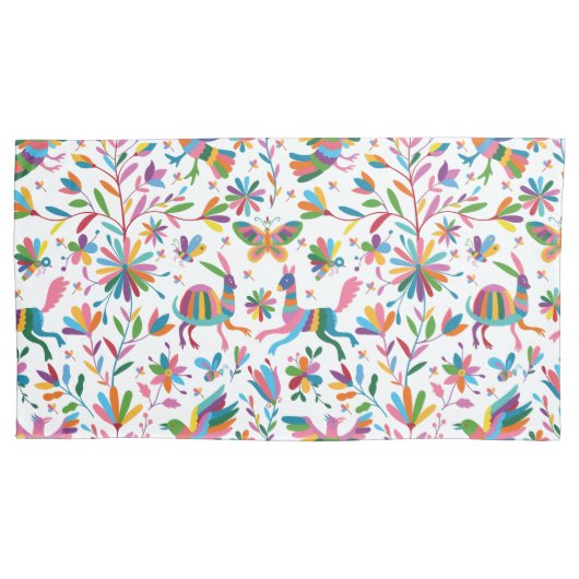 Mexicaanse Otomi Style Bright Pattern Kussensloop (Voorkant-Links)