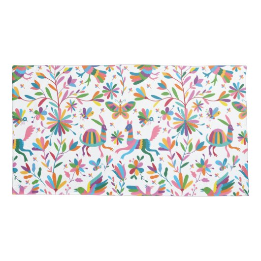Mexicaanse Otomi Style Bright Pattern Kussensloop (Achterkant-Links)