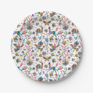 Mexicaanse Otomi Style Bright Pattern Papieren Bordje