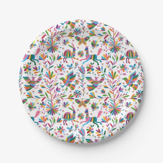 Mexicaanse Otomi Style Bright Pattern Papieren Bordje (Voorkant)