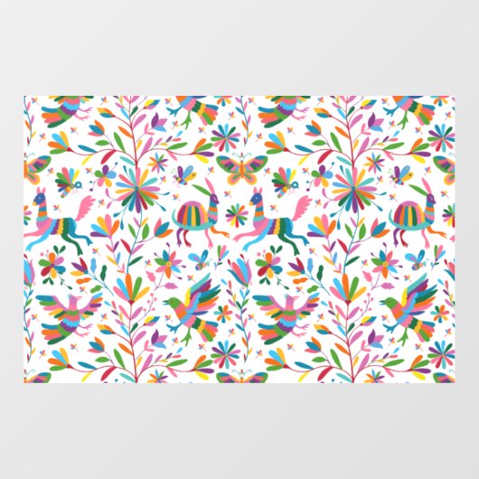 Mexicaanse Otomi Style Bright Pattern Raamsticker (Vel)