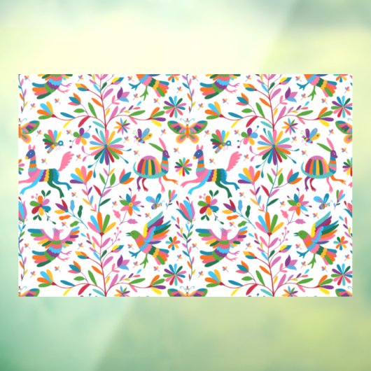 Mexicaanse Otomi Style Bright Pattern Raamsticker (Vel 3)