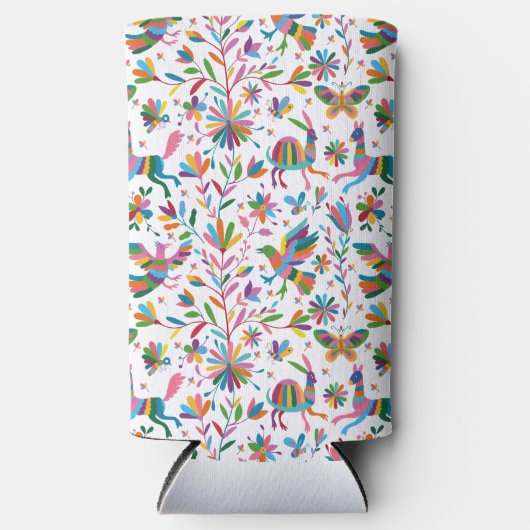 Mexicaanse Otomi Style Bright Pattern Seltzer Blikjeskoeler (Voorkant)