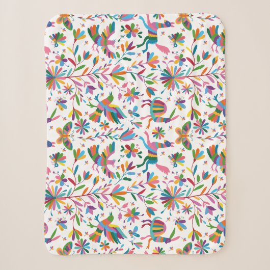 Mexicaanse Otomi Style Bright Pattern Sherpa Deken (Voorkant)