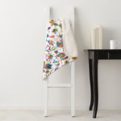 Mexicaanse Otomi Style Bright Pattern Sherpa Deken (In situ)