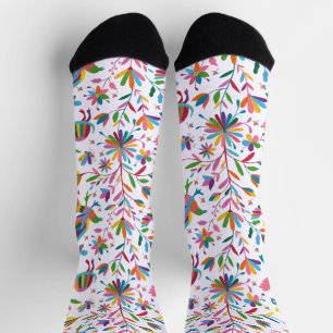 Mexicaanse Otomi Style Bright Pattern Sokken