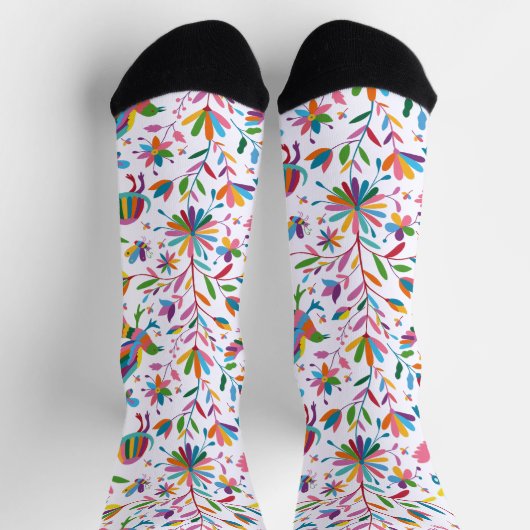 Mexicaanse Otomi Style Bright Pattern Sokken (Top)