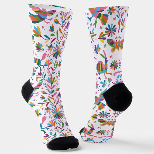 Mexicaanse Otomi Style Bright Pattern Sokken (Gebogen)
