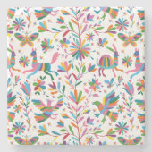 Mexicaanse Otomi Style Bright Pattern Stenen Onderzetter (Voorkant)