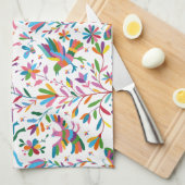Mexicaanse Otomi Style Bright Pattern Theedoek (Quarter Fold)