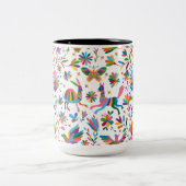Mexicaanse Otomi Style Bright Pattern Tweekleurige Koffiemok (Center)