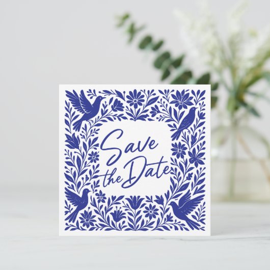 Mexicaanse Otomí Tenango Talavera Bewaar de datum Kaart (Staand voorkant)